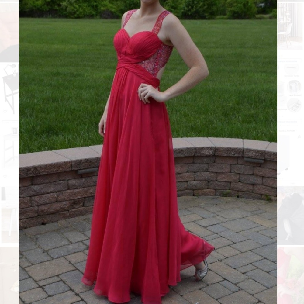 La Femme Hot Fuchsia Prom Dress